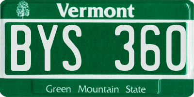 VT license plate BYS360
