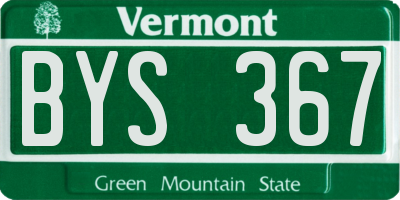 VT license plate BYS367