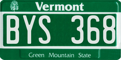 VT license plate BYS368