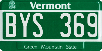 VT license plate BYS369
