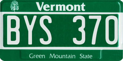 VT license plate BYS370
