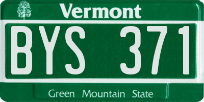 VT license plate BYS371