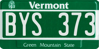 VT license plate BYS373