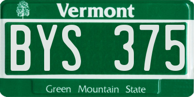 VT license plate BYS375