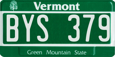 VT license plate BYS379