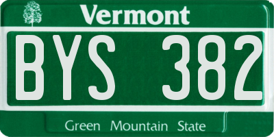 VT license plate BYS382