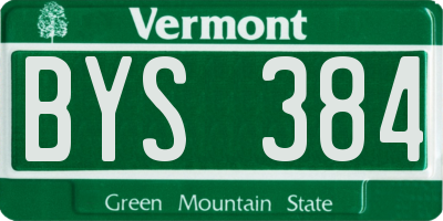 VT license plate BYS384