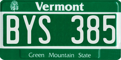 VT license plate BYS385