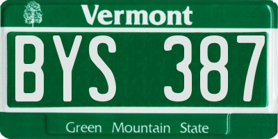 VT license plate BYS387
