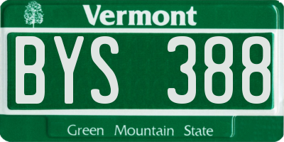 VT license plate BYS388