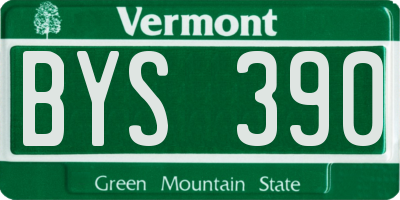 VT license plate BYS390