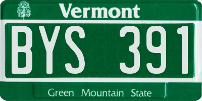 VT license plate BYS391