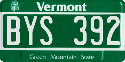 VT license plate BYS392