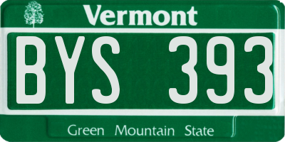 VT license plate BYS393