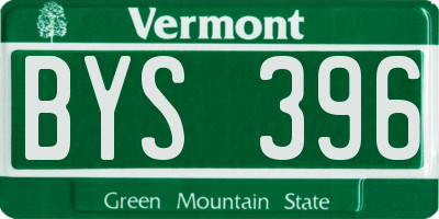 VT license plate BYS396