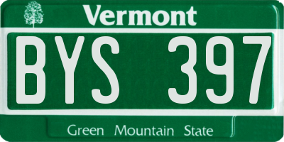 VT license plate BYS397