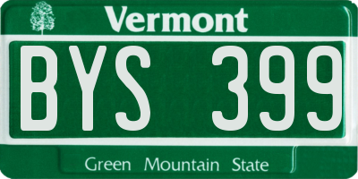 VT license plate BYS399