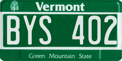 VT license plate BYS402