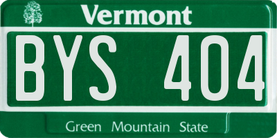 VT license plate BYS404