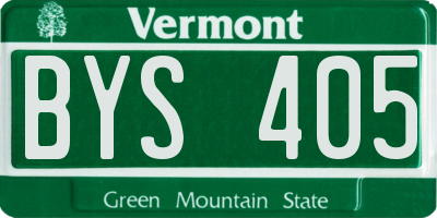 VT license plate BYS405