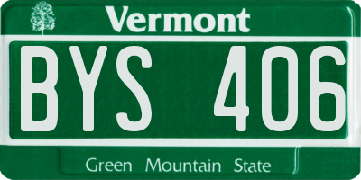 VT license plate BYS406