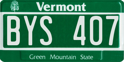 VT license plate BYS407