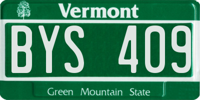 VT license plate BYS409