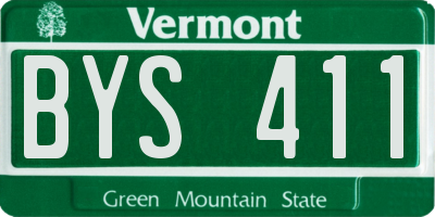 VT license plate BYS411