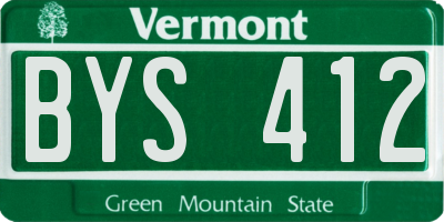 VT license plate BYS412
