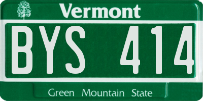 VT license plate BYS414