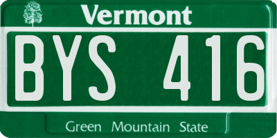 VT license plate BYS416