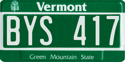VT license plate BYS417