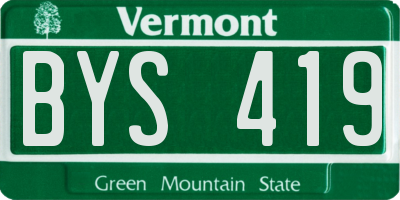 VT license plate BYS419