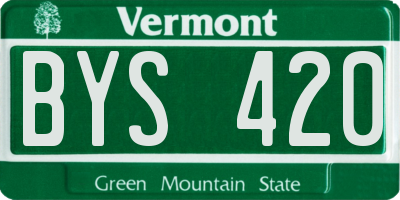 VT license plate BYS420