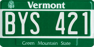 VT license plate BYS421