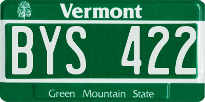 VT license plate BYS422