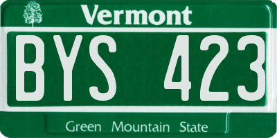 VT license plate BYS423
