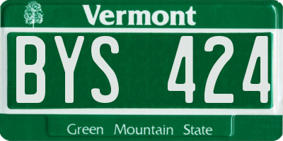 VT license plate BYS424