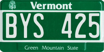 VT license plate BYS425