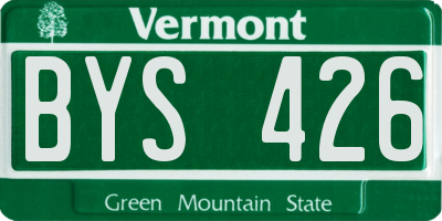 VT license plate BYS426