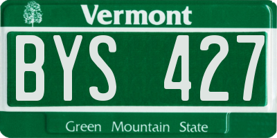 VT license plate BYS427