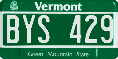 VT license plate BYS429