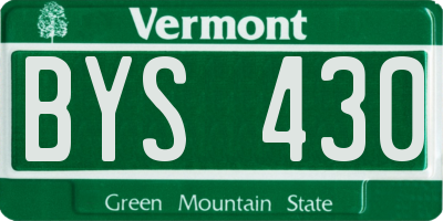 VT license plate BYS430