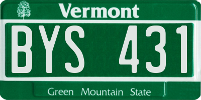 VT license plate BYS431