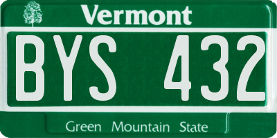 VT license plate BYS432