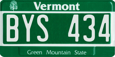 VT license plate BYS434