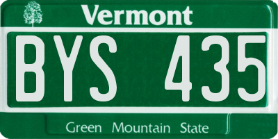 VT license plate BYS435