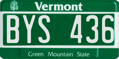 VT license plate BYS436