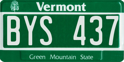 VT license plate BYS437