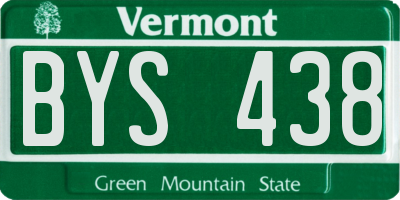 VT license plate BYS438